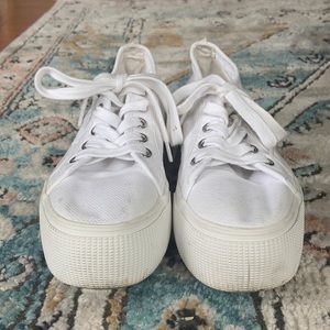 White Platform Steve Madden sneakers